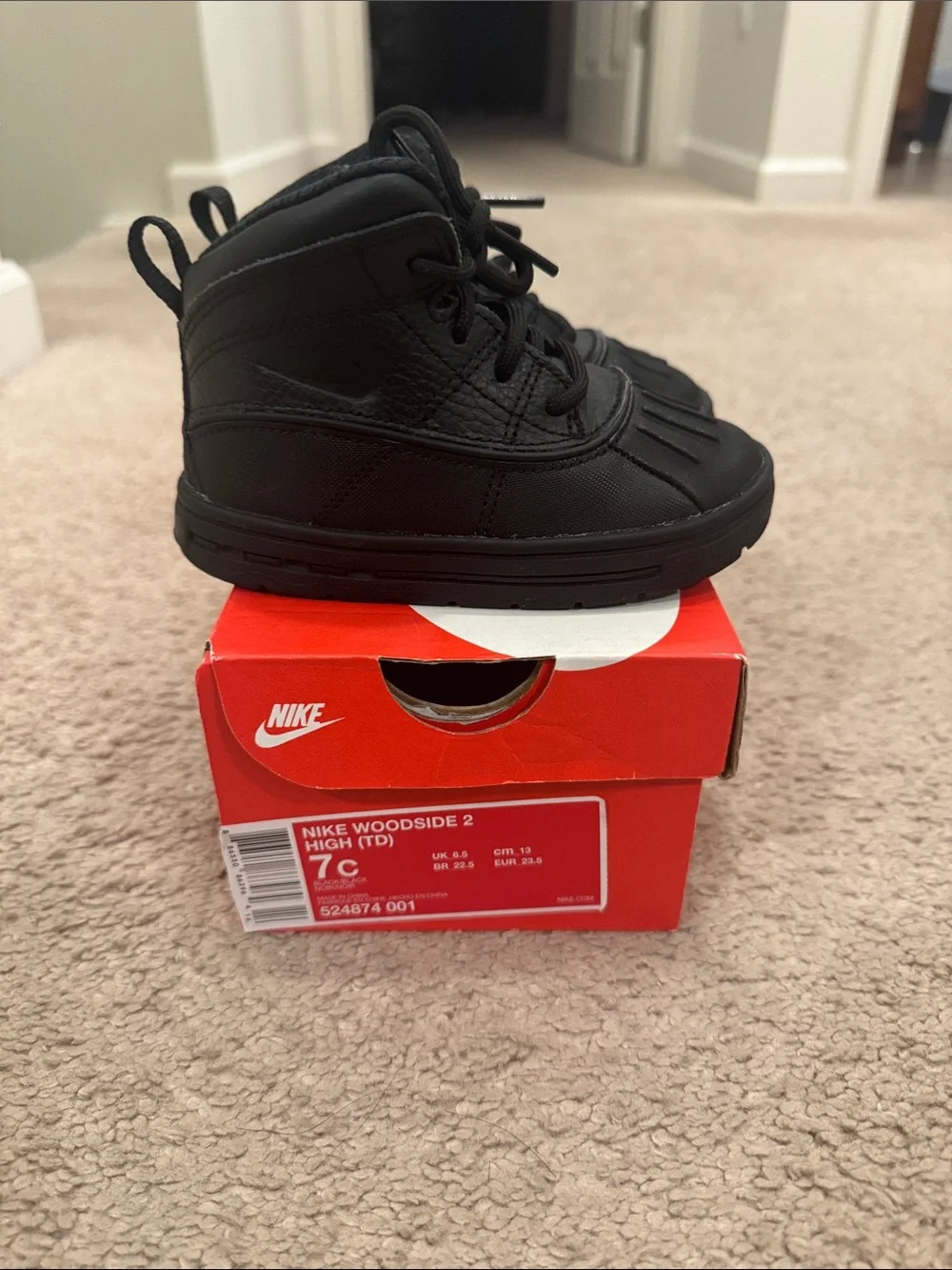 Nike Kids Black High-Top Woodside 2 Boots
